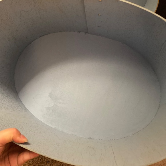 Vtg French Couple Oval Handpainted Folk Art Wooden bride box With Cover Marked - Picture 11 of 16